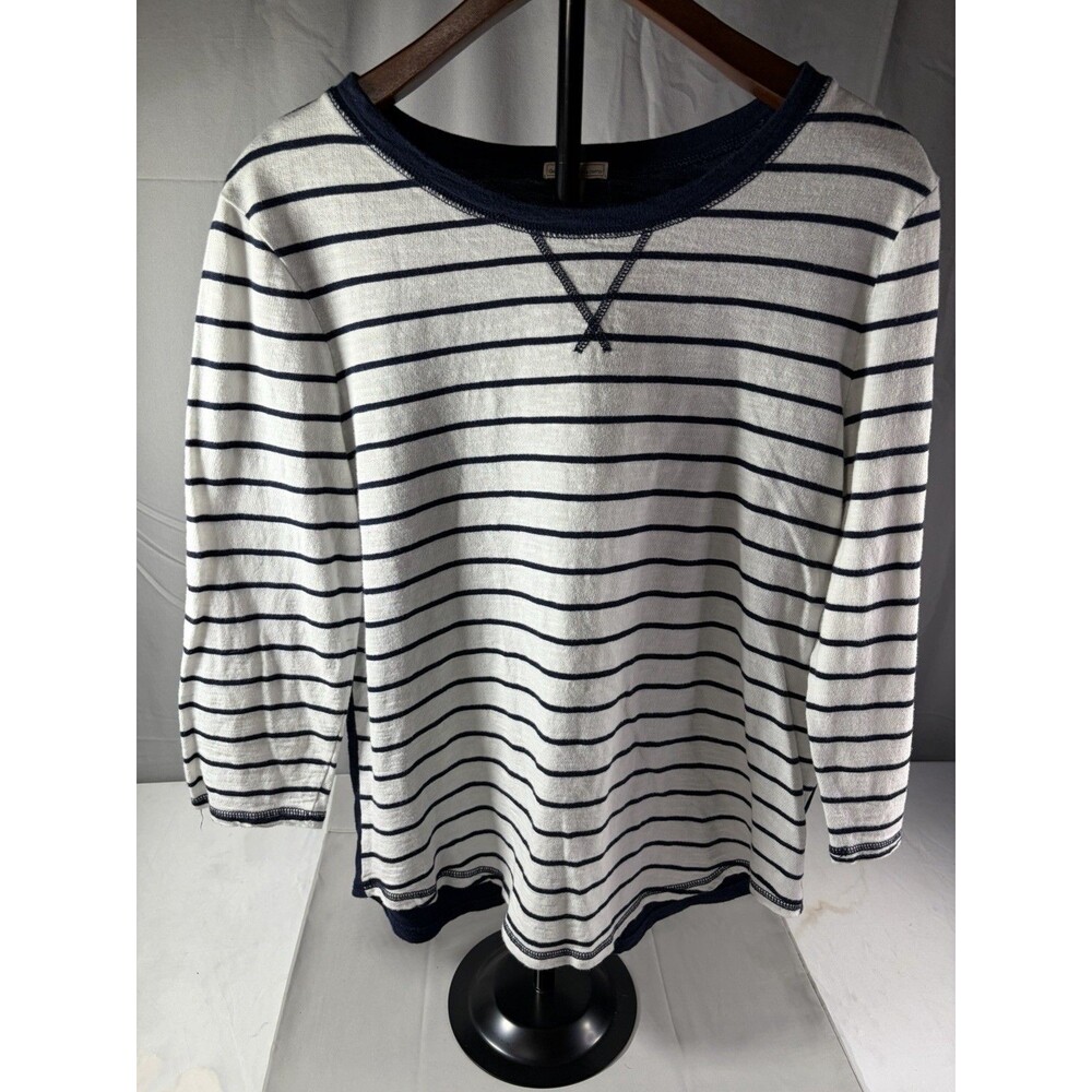 Gap White With Blue Stripes, Pullover Size Large